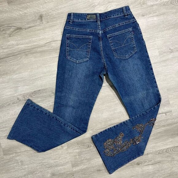 Yoni Jay Jeans Denim - Yoni Jay Beaded High Rise Ankle Jeans Size 8 Women’s Blue Y2K